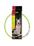 Dog Fantasy Obojek LED nylon M/L zelený 65 cm