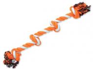 Dog Fantasy Uzel bavlněný oranžovo-bílý 4 knoty 60 cm