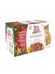 Brit Care Cat Pouches Christmas Favour Box in Gravy 12x85 g +1x85 g ZDARMA