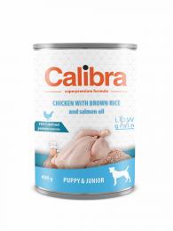 Calibra Dog konzerva Puppy & Junior kuře s hnědou rýží 400 g