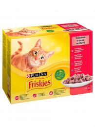 Friskies Cat multipack červený - kuře, hovězí, jehněčí, kachna ve šťávě 12x85 g