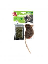 GiGwi Myška catnip s 3 sáčky - vyměnitelná náplň 16x7x2,5 cm