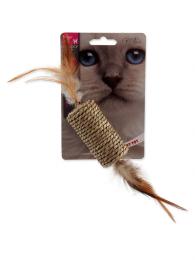 Magic Cat Hračka váleček mořská tráva s pírky 19 cm