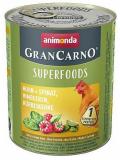 Animonda GranCarno konzerva Superfoods kuře, špenát, maliny, dýňová semínka 800 g