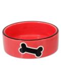 Dog Fantasy Keramická miska potisk kost červená 12.5x4.5 cm 0.29 l