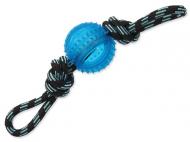 Dog Fantasy Přetahovadlo lano s míčem modré 33 cm