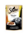 Sheba Selection kapsička hovězí s kuřecím ve šťávě 85 g